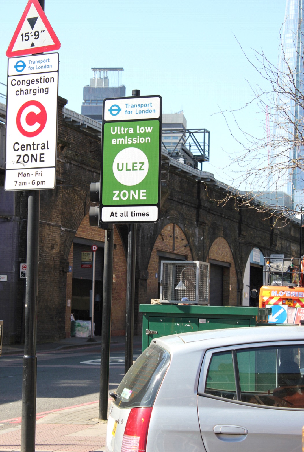 Image of an ultra low emission sign in London.