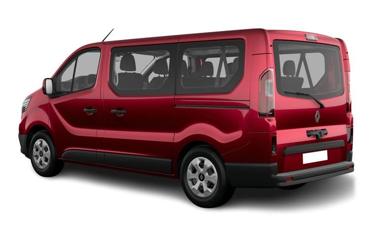 renault trafic ll30 blue dci 150 advance 9 seater back view