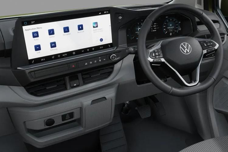 volkswagen transporter 100kw 65kwh commerce plus van auto inside view